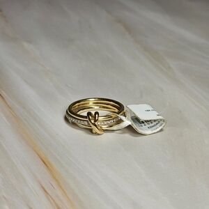 NWT Kendra Scott Tia 18k Gold Vermeil Band Ring White Sapphire Size 6